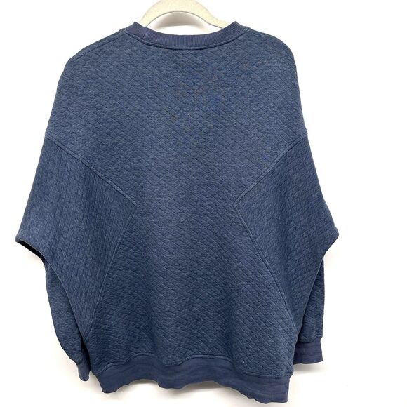 Hatch Quilted Maternity Sweatshirt  Sz 2 (M)  Blue Round Neck Relaxed Loungewear - Picture 4 of 11